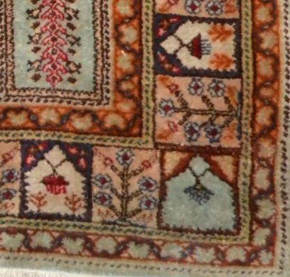 Kayseri ancien, laine & soie, 94 cm x 136 cm, noué main en Turquie vers 1920, en très bel état-photo-6