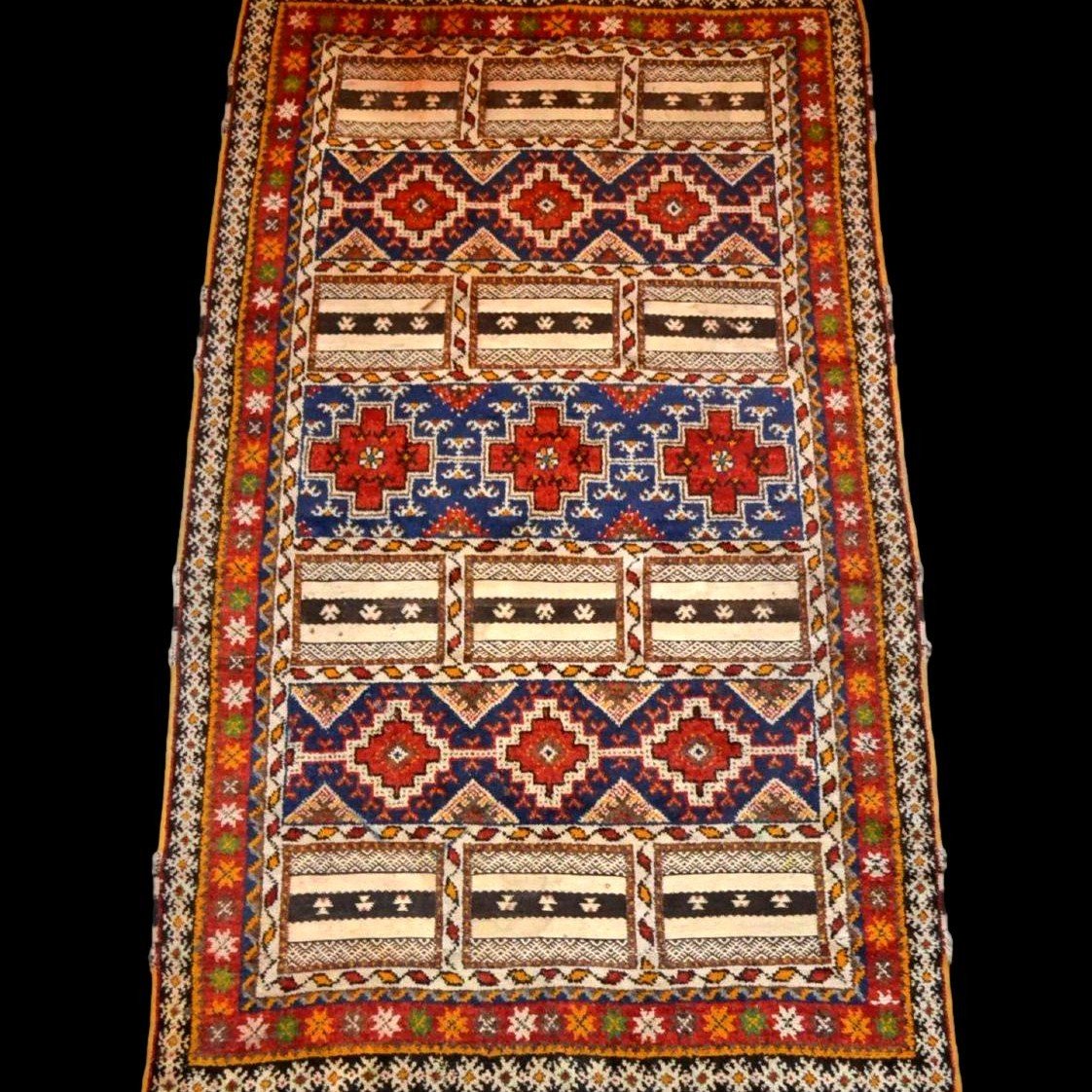 Glaoua ancien, 150 x 260 cm, laine nouée main,1950, Berbères Aït Ouaouzguite, Haut Atlas, Maroc-photo-8