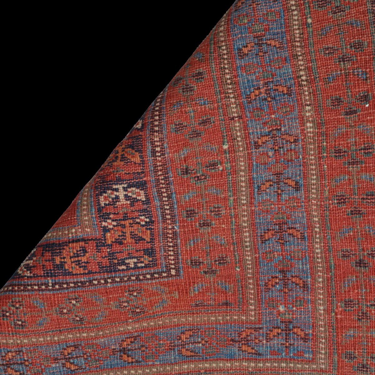 Afshar à Botehs, 214 x 312 cm, laine sur laine nouée main en Iran vers 1950-1960, très bon état-photo-7
