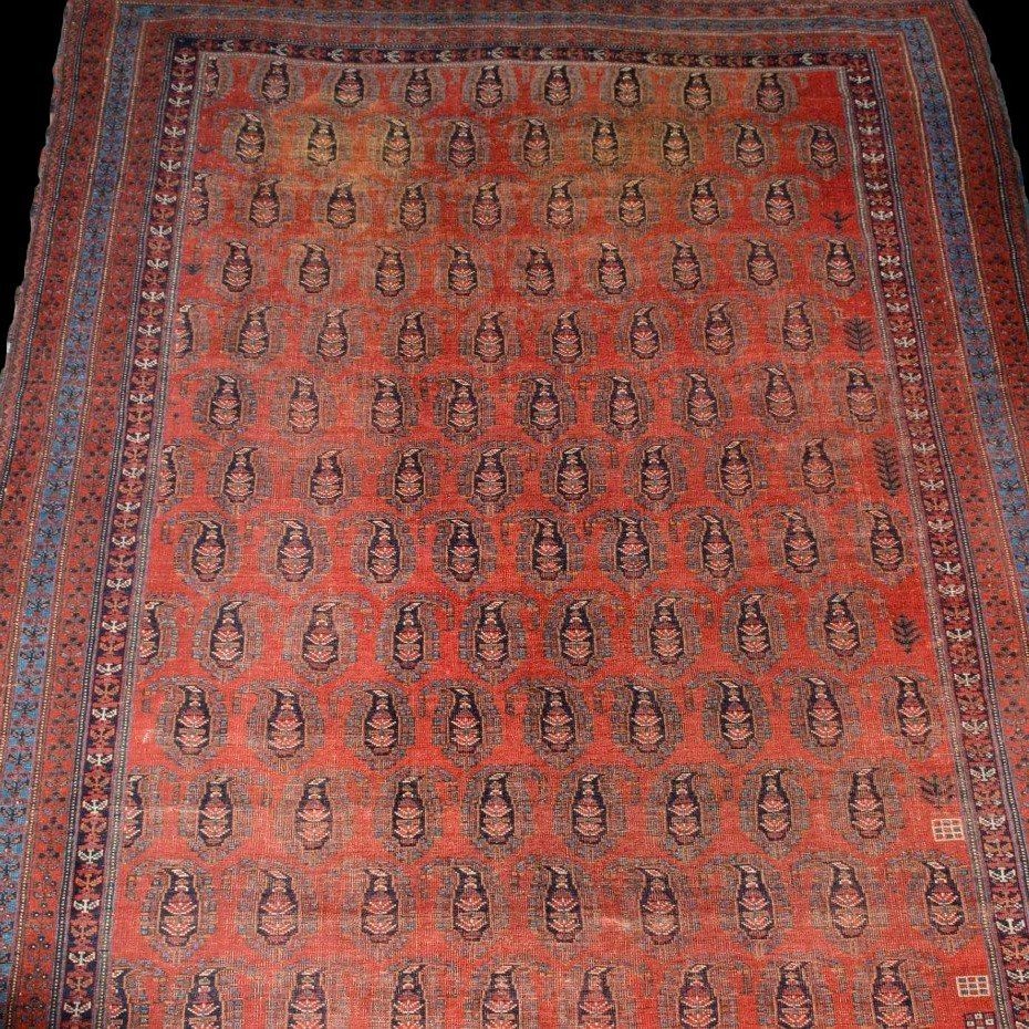 Afshar à Botehs, 214 x 312 cm, laine sur laine nouée main en Iran vers 1950-1960, très bon état