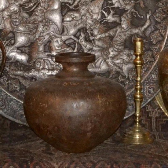 Very Important Oriental Basin, "heap" In Chiseled Brass, Middle East From The 19th Century-photo-8