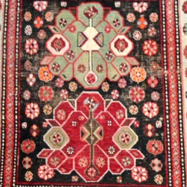 Kazak de prière ancien, 113 cm x 152 cm, laine nouée main au Caucase au milieu du XIXème siècle-photo-2