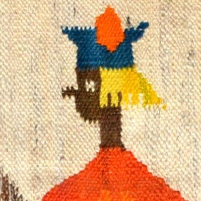 Kilim tableau, Maria Domanska, Pologne, 84 cm x 79 cm, laine sur lin,  tissé main vers 1960-1970-photo-5