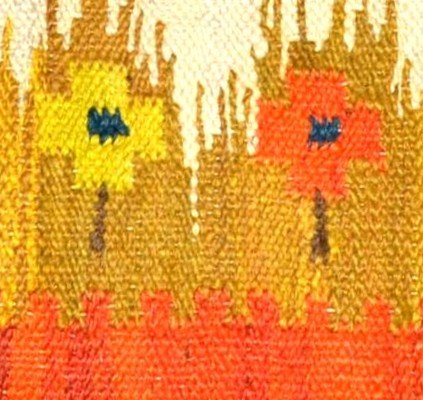 Kilim tableau, Maria Domanska, Pologne, 84 cm x 79 cm, laine sur lin,  tissé main vers 1960-1970-photo-6