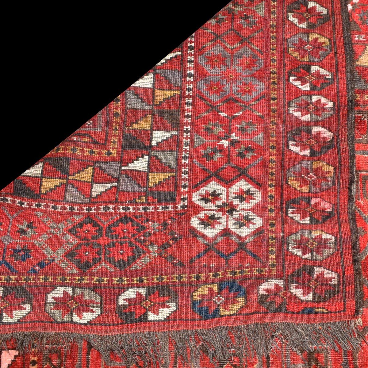 Béchir Rug, Amou-daria, 227 X 417 Cm, Hand-knotted Wool On Wool, Central Asia, 1970-1980-photo-6