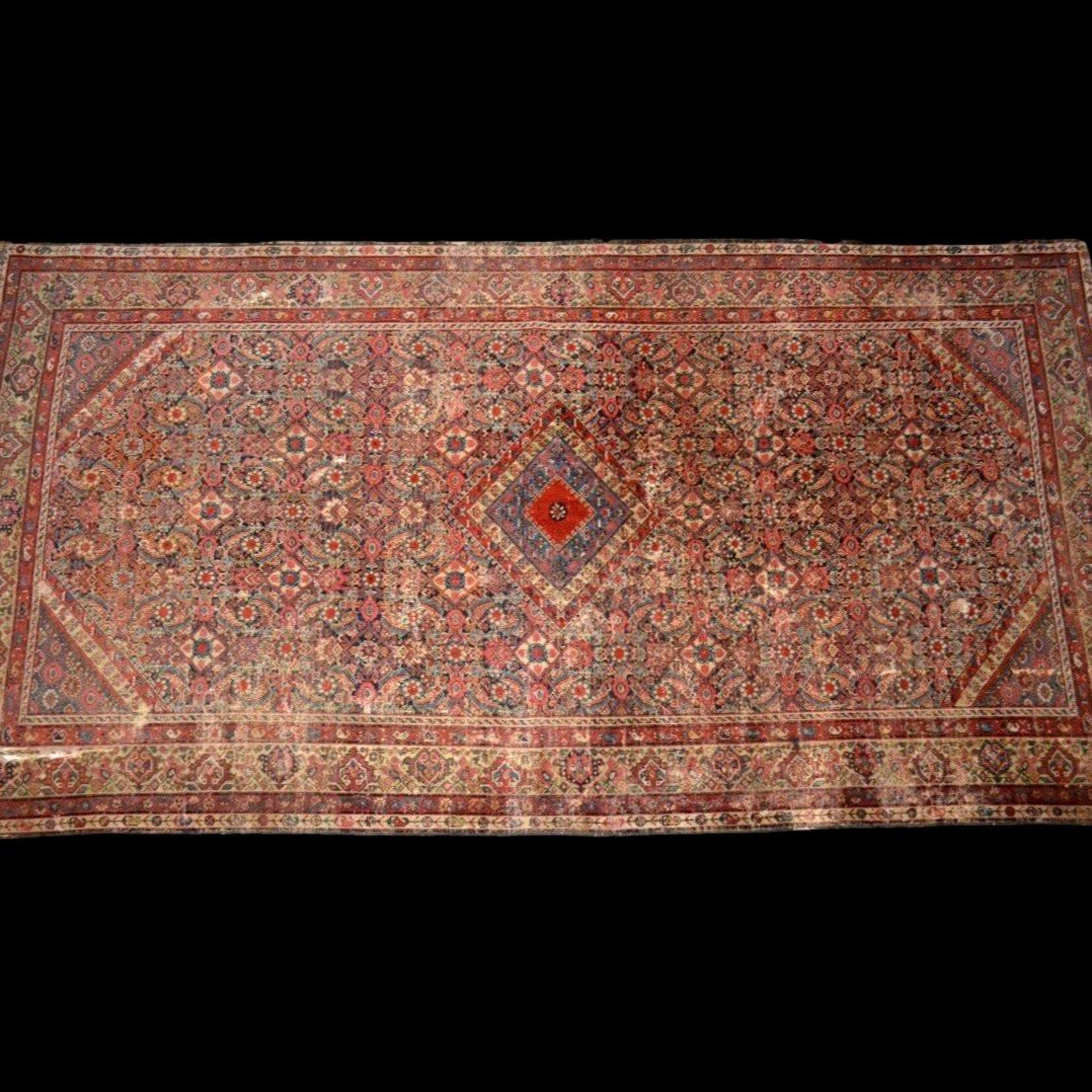 Old Ferahan Rug, 152 X 295 Cm, Hand-knotted Wool In Persia, Late 18th Century, Kadjar-photo-3