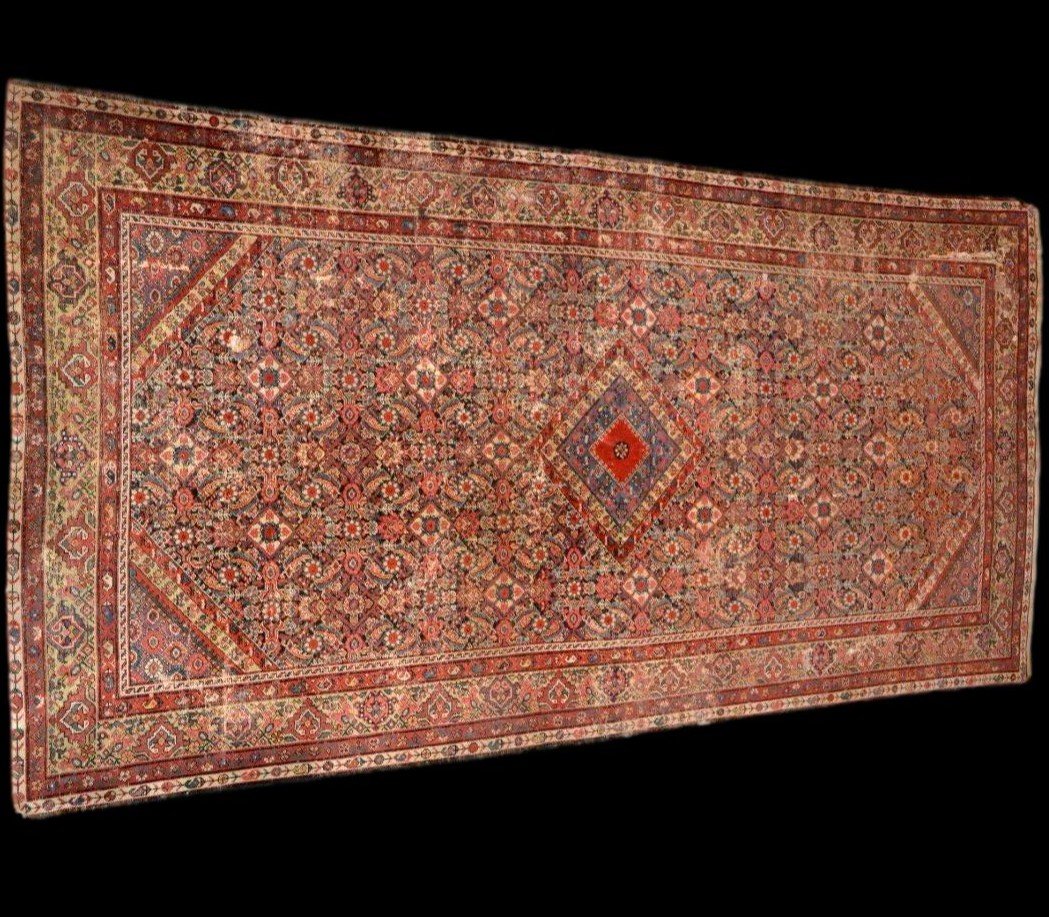 Old Ferahan Rug, 152 X 295 Cm, Hand-knotted Wool In Persia, Late 18th Century, Kadjar-photo-4