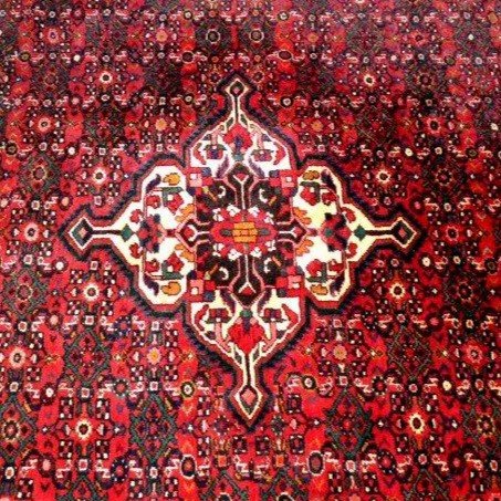 Tapis Hamadan, abrash, 213 cm  x 305 cm, laine nouée main en Iran vers 1980 en très bon état-photo-3