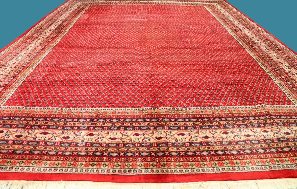 Important Sarough Mir, 288 Cm X 392 Cm, Hand-knotted Wool In Iran Around 1980, In Perfect Condition-photo-7
