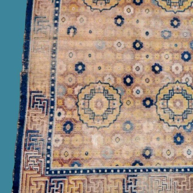 Old Kashgar, 162 X 302 Cm, Hand-knotted Wool In Eastern Turkestan, Late 18th - Early 19th Century-photo-2