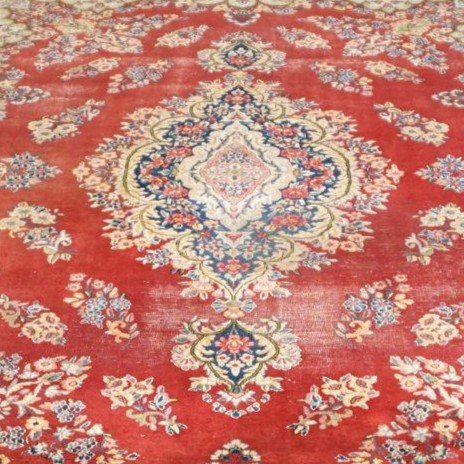 Large Kirman Rug, Iran, 305 Cm X 415 Cm, Hand-knotted Kork Wool Circa 1970, In Beautiful Used Condition-photo-6