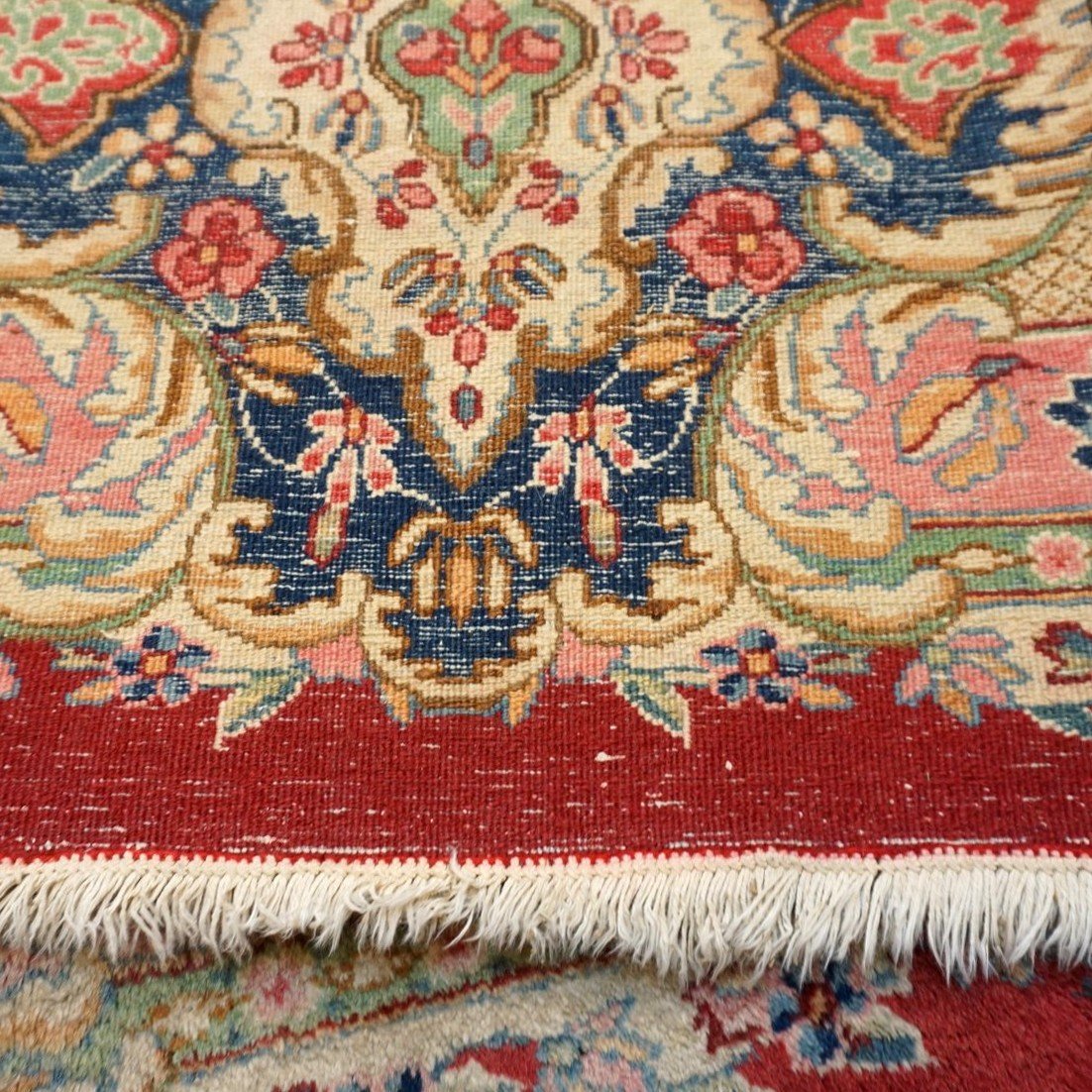 Large Kirman Rug, Iran, 305 Cm X 415 Cm, Hand-knotted Kork Wool Circa 1970, In Beautiful Used Condition-photo-8