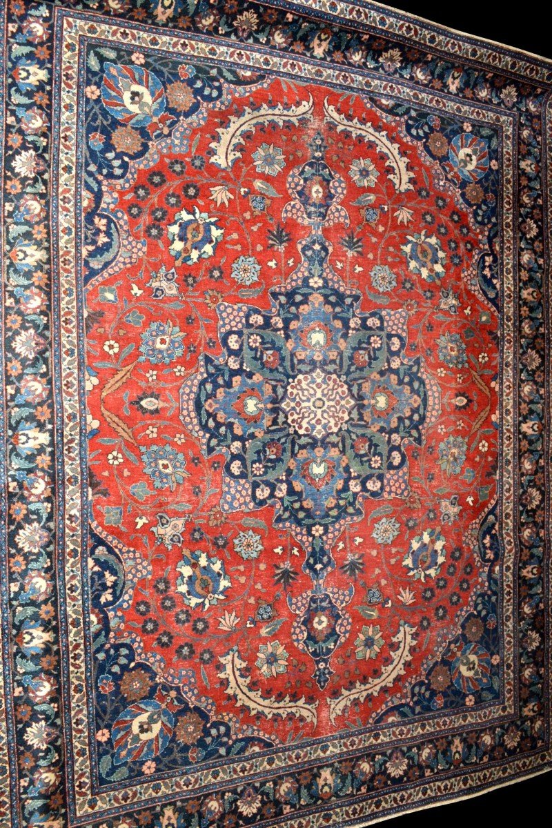 Important Old Tabriz, 290 Cm X 373 Cm, Hand-knotted Wool In Persia, Early 20th Century, 1900-1920-photo-2