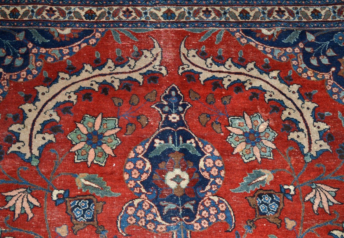 Important Old Tabriz, 290 Cm X 373 Cm, Hand-knotted Wool In Persia, Early 20th Century, 1900-1920-photo-3