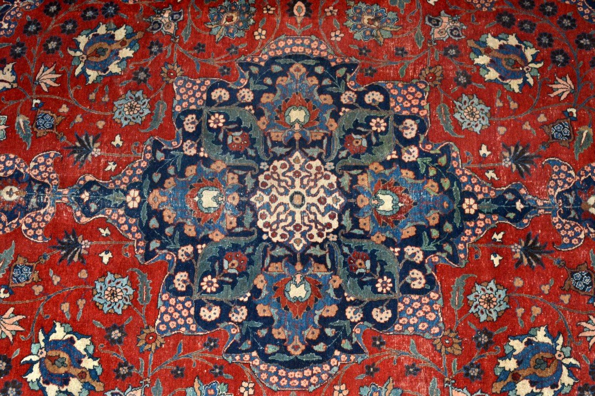 Important Old Tabriz, 290 Cm X 373 Cm, Hand-knotted Wool In Persia, Early 20th Century, 1900-1920-photo-5