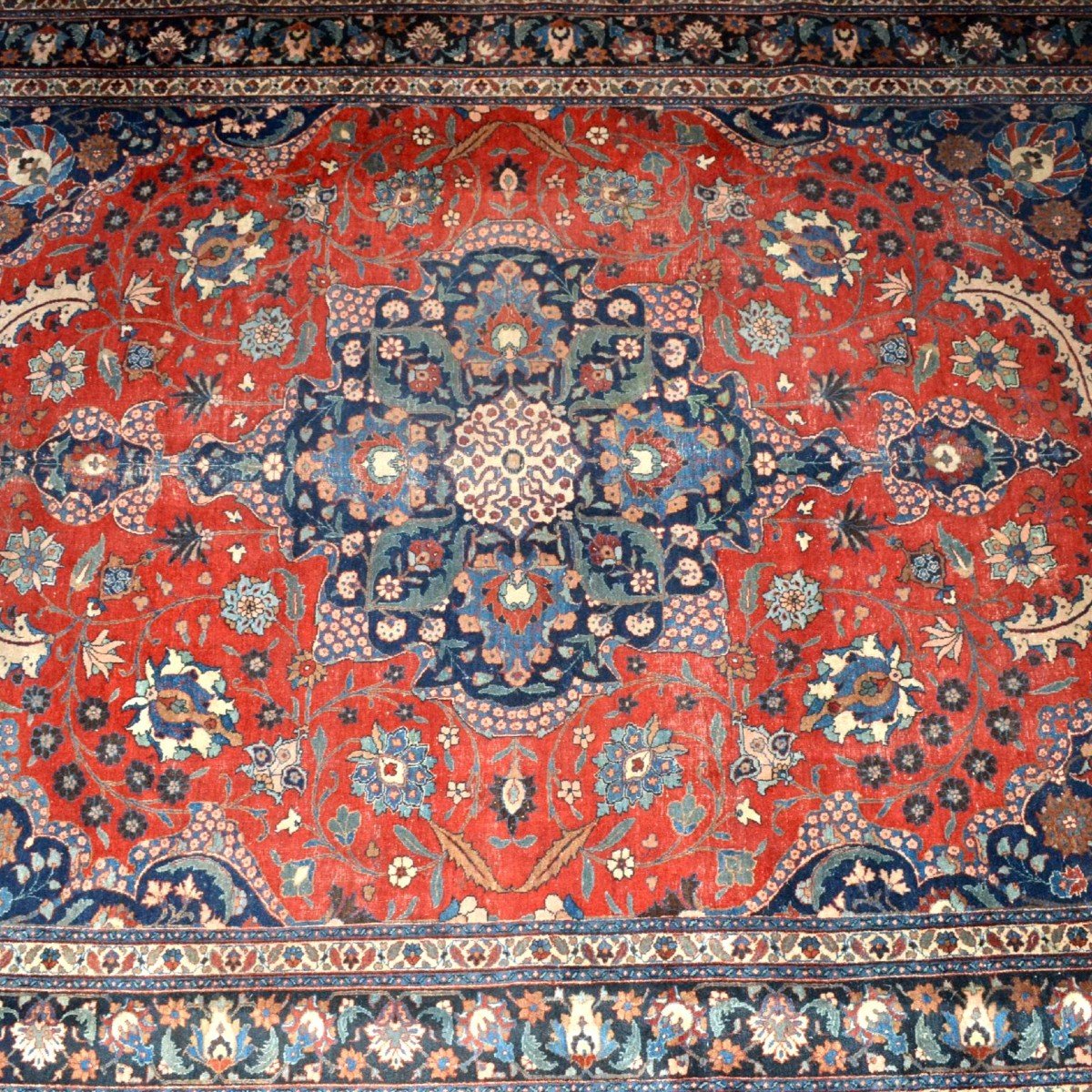Important Old Tabriz, 290 Cm X 373 Cm, Hand-knotted Wool In Persia, Early 20th Century, 1900-1920-photo-6