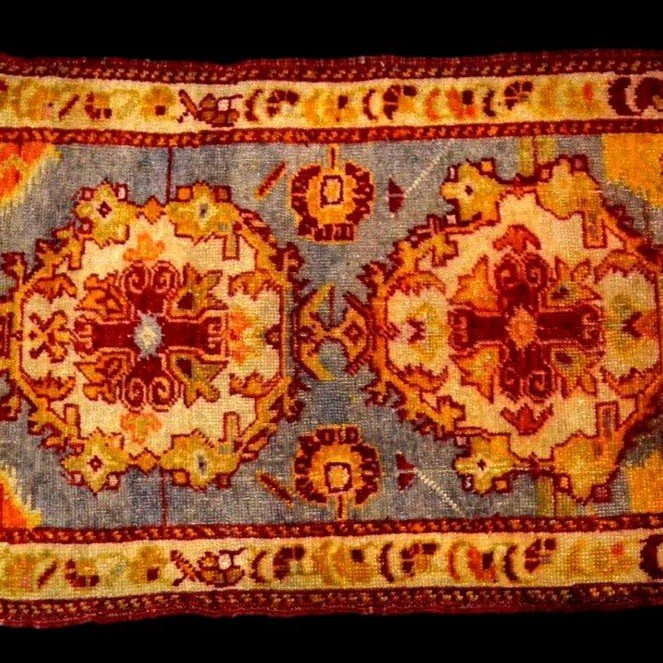 Yastik ancien vers 1900, 54 x 86 cm, tapis de bienvenue, laine nouée main en Anatolie, Turquie-photo-1