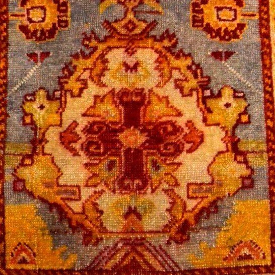 Yastik ancien vers 1900, 54 x 86 cm, tapis de bienvenue, laine nouée main en Anatolie, Turquie-photo-2