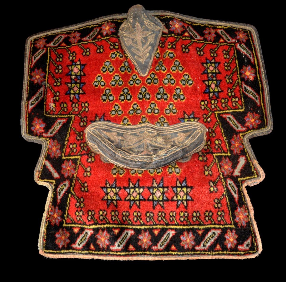 Yastik ancien vers 1900, 54 x 86 cm, tapis de bienvenue, laine nouée main en Anatolie, Turquie-photo-6