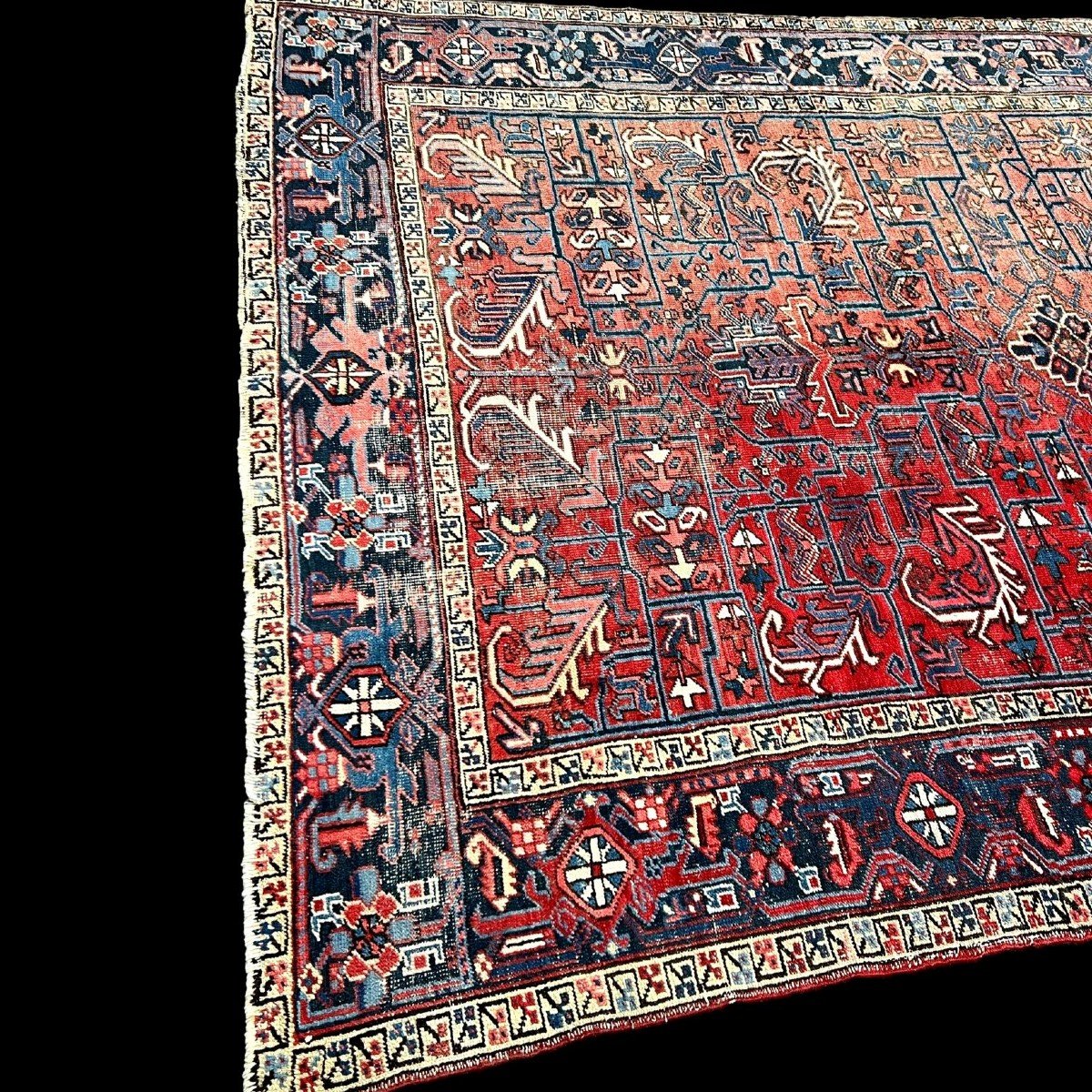 Heriz Rug, Persian, 211 Cm X 306 Cm, Hand-knotted Wool In Iran, 20th Century Around 1930, Art Deco-photo-3