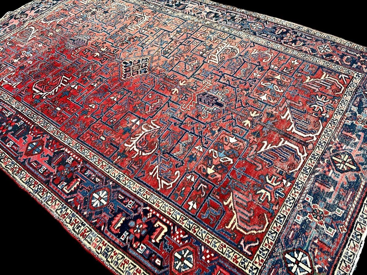 Heriz Rug, Persian, 211 Cm X 306 Cm, Hand-knotted Wool In Iran, 20th Century Around 1930, Art Deco-photo-6
