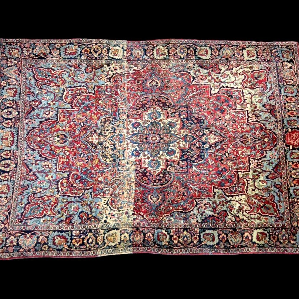 Old Ghoum Rug, 135 Cm X 197 Cm, Signed, Dated, Hand-knotted Wool & Silk, Iran, Very Good Condition-photo-2