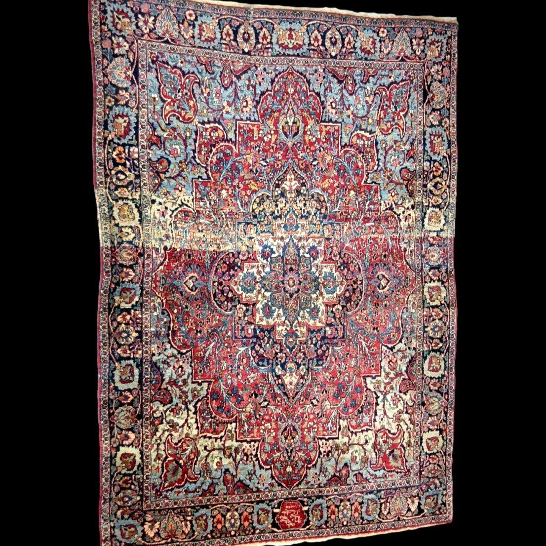 Old Ghoum Rug, 135 Cm X 197 Cm, Signed, Dated, Hand-knotted Wool & Silk, Iran, Very Good Condition-photo-4