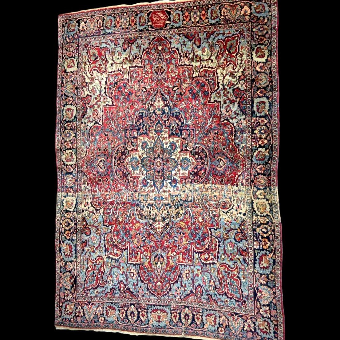 Old Ghoum Rug, 135 Cm X 197 Cm, Signed, Dated, Hand-knotted Wool & Silk, Iran, Very Good Condition-photo-2