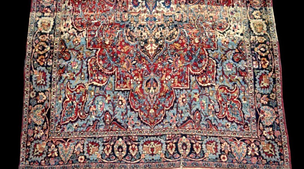 Old Ghoum Rug, 135 Cm X 197 Cm, Signed, Dated, Hand-knotted Wool & Silk, Iran, Very Good Condition-photo-5