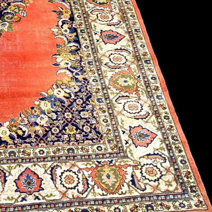 Old Tabriz Rug, 275 Cm X 368 Cm, Hand-knotted Wool Around 1950 In Iran, Very Good Condition-photo-6