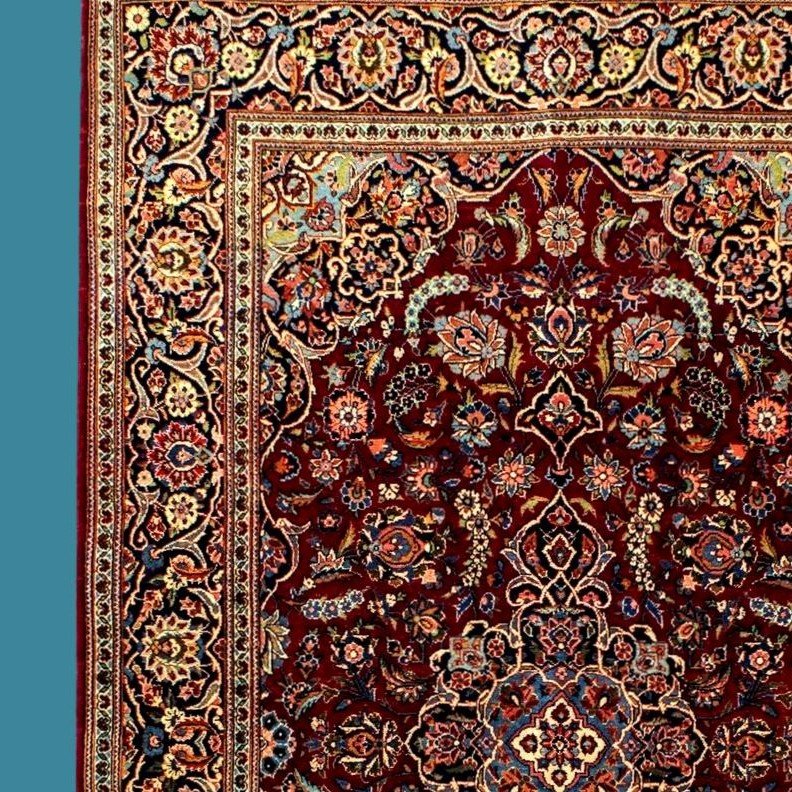 Old Sarough, 132 Cm X 202 Cm, Hand-knotted Kork Wool Around 1930 In Iran, Very Good Condition-photo-3