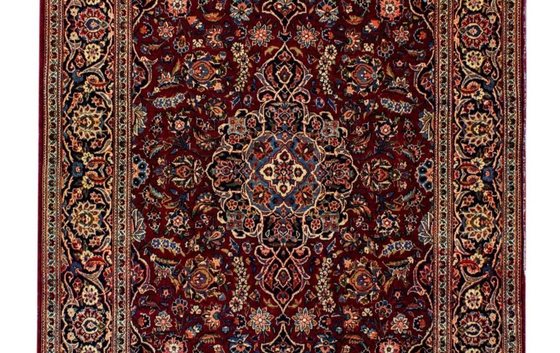 Old Sarough, 132 Cm X 202 Cm, Hand-knotted Kork Wool Around 1930 In Iran, Very Good Condition-photo-1