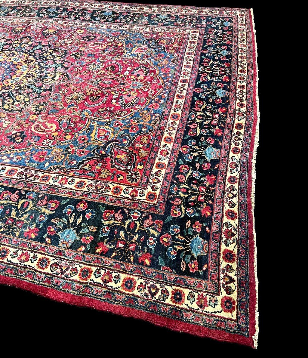 Old Tabriz, 279 X 384 Cm, Hand-knotted Kork Wool Before 1950 In Iran, Beautiful Wear And Tear,-photo-1