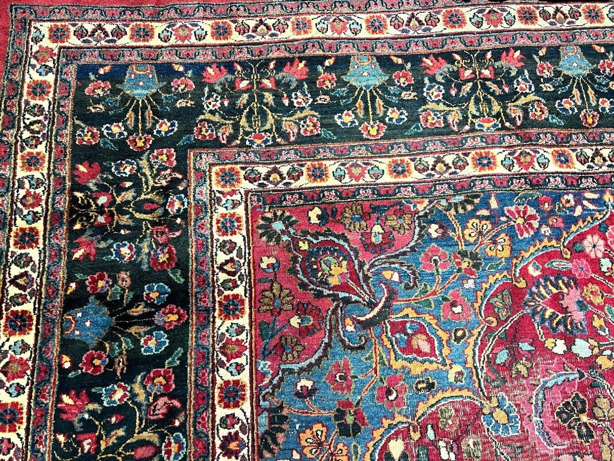 Old Tabriz, 279 X 384 Cm, Hand-knotted Kork Wool Before 1950 In Iran, Beautiful Wear And Tear,-photo-5