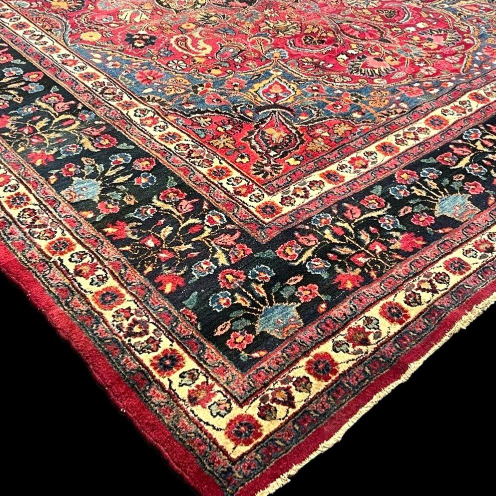 Old Tabriz, 279 X 384 Cm, Hand-knotted Kork Wool Before 1950 In Iran, Beautiful Wear And Tear,-photo-6