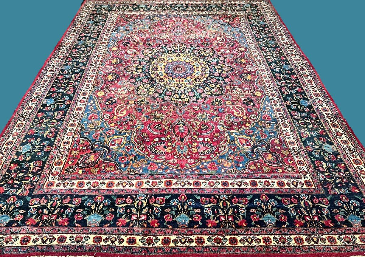 Old Tabriz, 279 X 384 Cm, Hand-knotted Kork Wool Before 1950 In Iran, Beautiful Wear And Tear,-photo-8