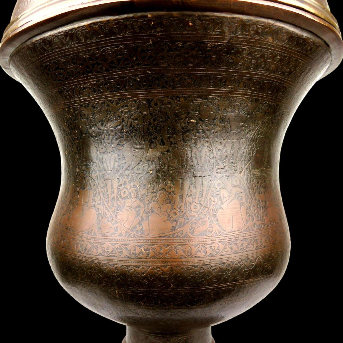 Museum, Kadjar Perfume Burner, H 56 Cm, Chiseled And Openwork Brass, Persia, Iran, Mid-19th C-photo-4