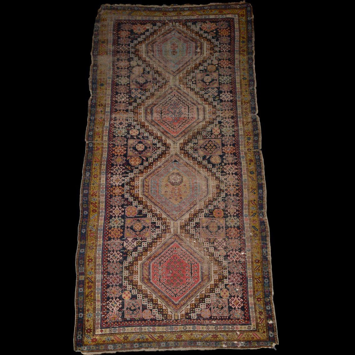 Karadagh Gallery Rug, Persia, Kadjar, 135 X 288 Cm, Hand-knotted Wool Late 18th Century, Early 19th Century-photo-6