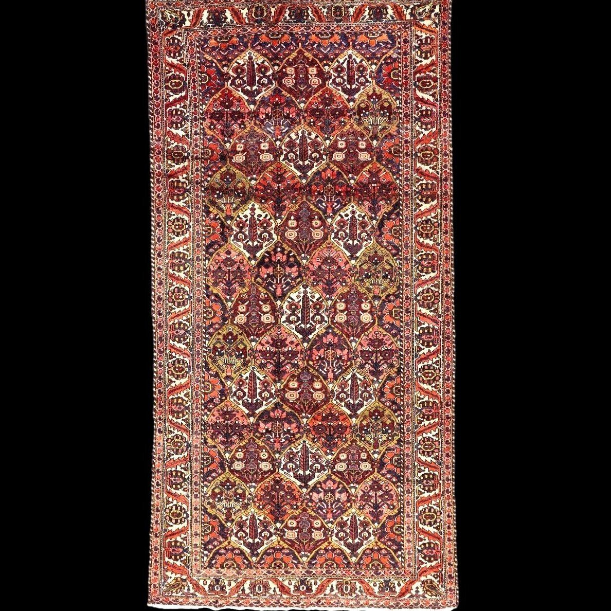 Tapis-galerie Bakhtiar, 150 x 302 cm, laine kork nouée main en Iran  vers 1960, en parfait état