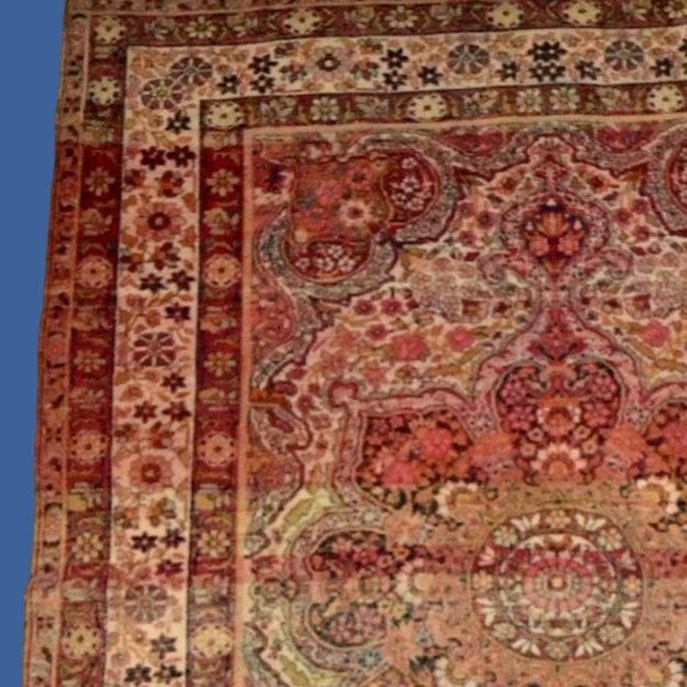 Antique Kirman Rug, 136 X 179 Cm, Hand-knotted Wool Around 1880 In Persia, Iran, Kadjar Dynasty-photo-2