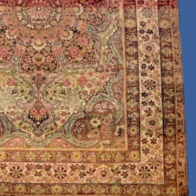 Tapis Kirman ancien,136 x 179 cm, laine nouée main vers 1880 en Perse, Iran, dynastie Kadjar-photo-6