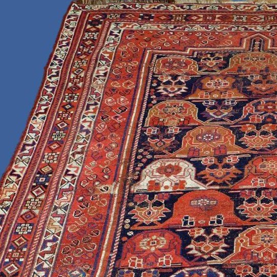 Tapis Afshar ancien, 152 cm x 240 cm, laine sur laine nouée main vers 1900 en Perse, Iran, -photo-1