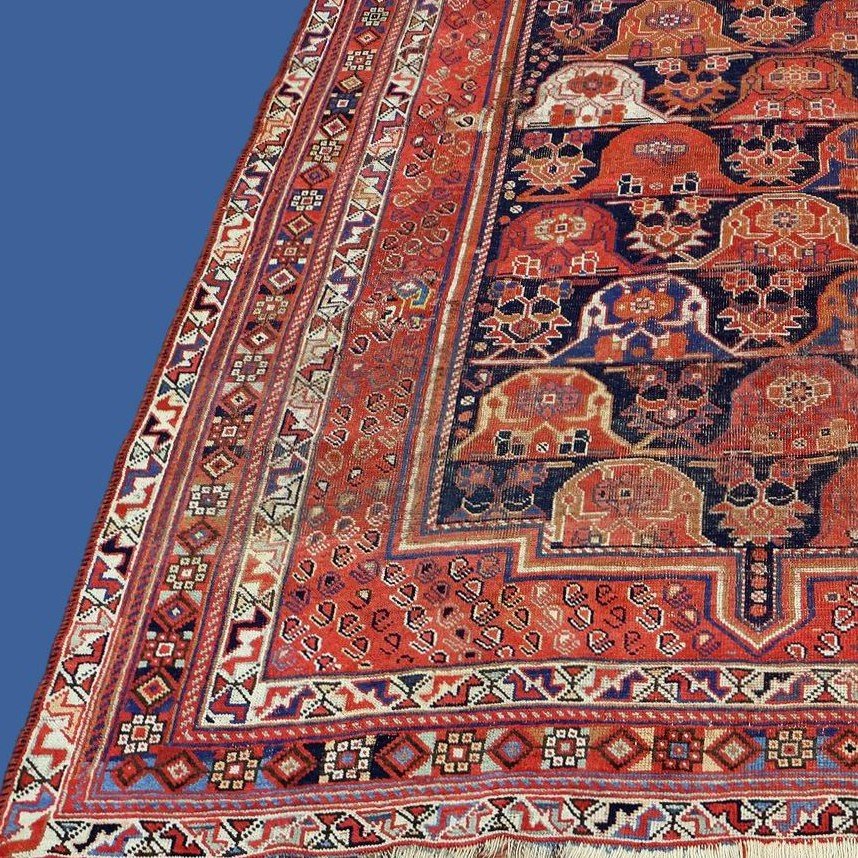 Tapis Afshar ancien, 152 cm x 240 cm, laine sur laine nouée main vers 1900 en Perse, Iran, -photo-3