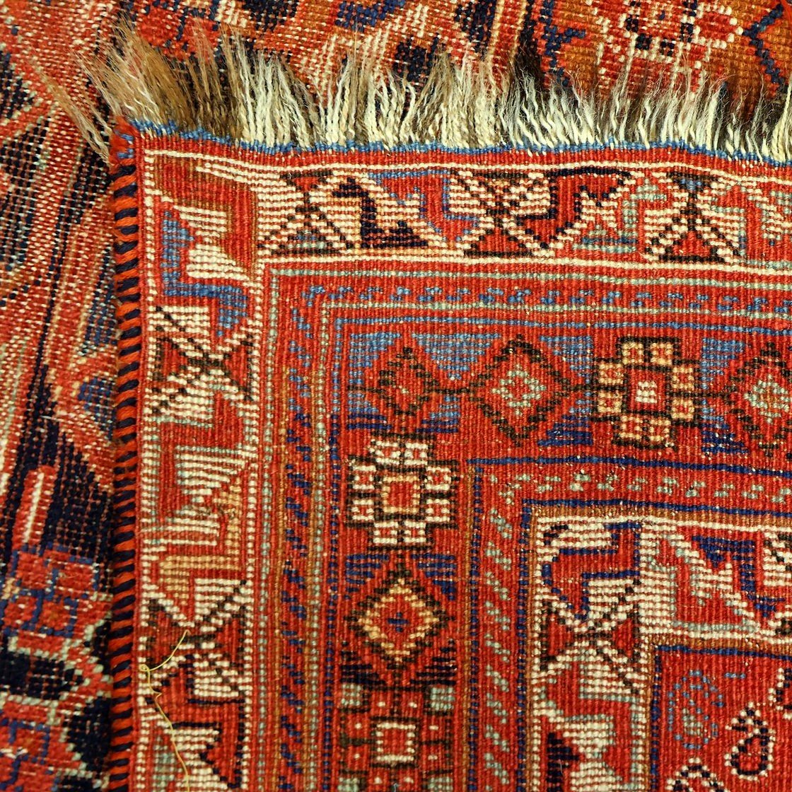 Tapis Afshar ancien, 152 cm x 240 cm, laine sur laine nouée main vers 1900 en Perse, Iran, -photo-8