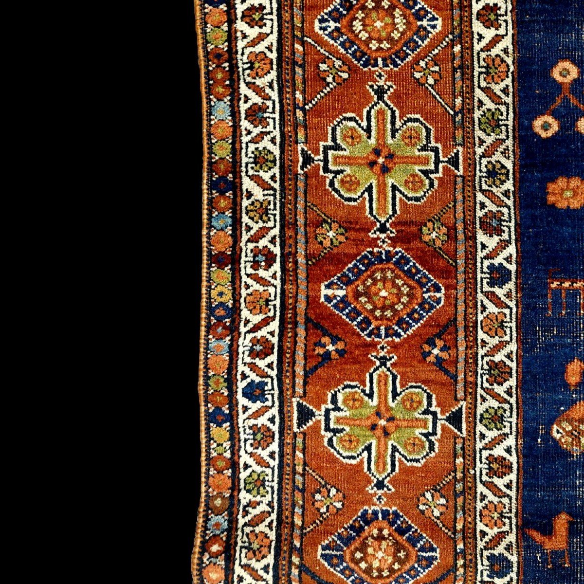 Tapis Afshar ancien, 149 cm x 195 cm, laine sur laine nouée main, Iran, Perse vers 1900-photo-1