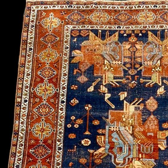 Tapis Afshar ancien, 149 cm x 195 cm, laine sur laine nouée main, Iran, Perse vers 1900-photo-2