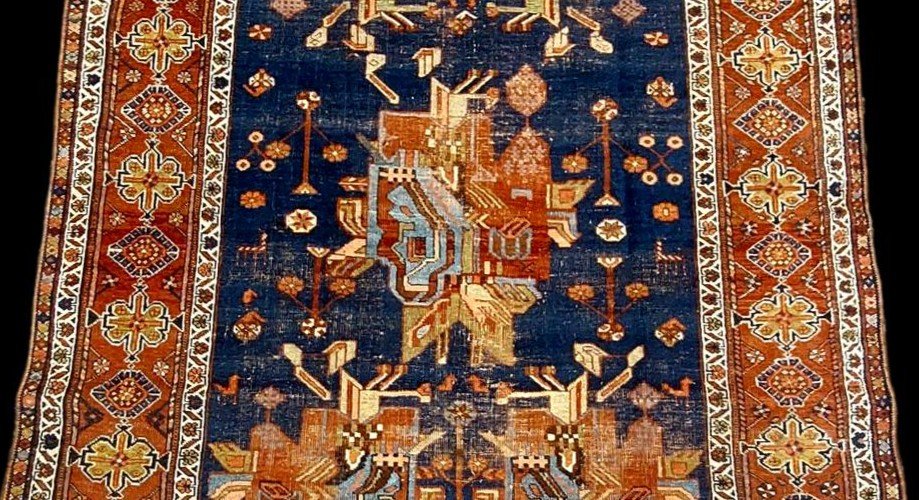 Tapis Afshar ancien, 149 cm x 195 cm, laine sur laine nouée main, Iran, Perse vers 1900-photo-4
