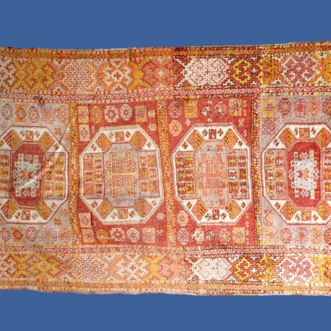 Old Anatolian Rug, 117 X 217 Cm, Sivas Region, Hand-knotted Wool On Wool, Circa 1900-20-photo-2