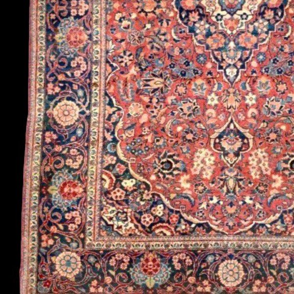 Tapis Kashan, Persan, 130 x 205 cm, laine kork nouée main en Iran vers 1960, en très bel état-photo-2