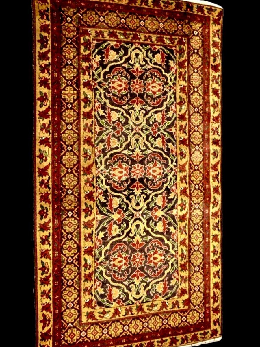 Old Malayer Rug, 103 X 192 Cm, Hand Knotted Wool In Iran, Persia, Circa 1900-1920, Good Condition-photo-3